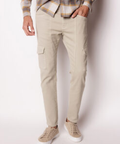 Calça Cargo Denim Areia