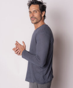 Alternative view of Camiseta Canoa Manga Longa Azul