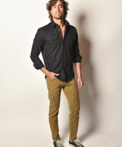 Calça Cargo Denim Camel